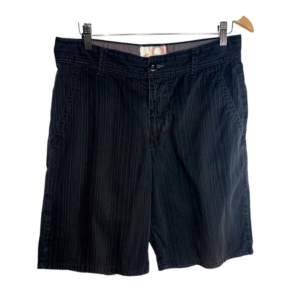 Ocean Pacific Other - Ocean Pacific OP Men's Flat Front Black/ Gray Pinstripe Chino Cotton Shorts 34